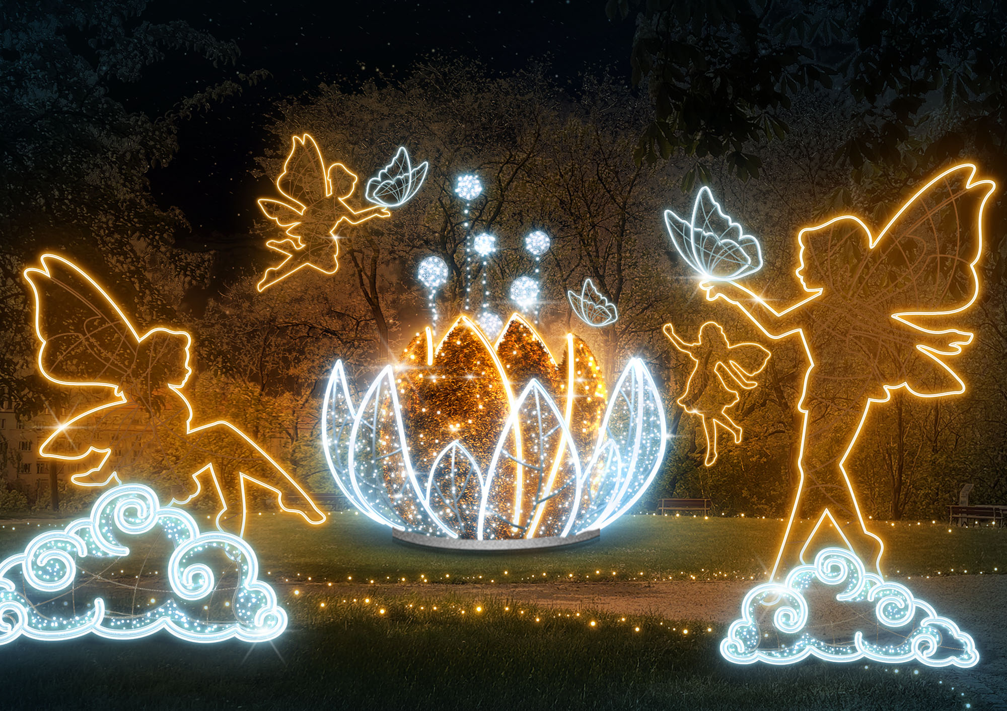 Enter the fantasy gardens of light